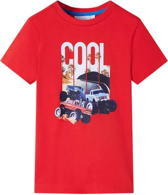 Produktbild von Kinder T-Shirt Rot Gr. 140 mit Auto Aufdruck