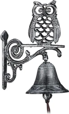 Produktbild von Antike Gusseisen Türklingel mit Eulenmotiv im Vintage-Stil für Innen und Außen