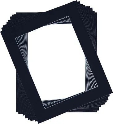 Productafbeelding van Passepartouts Zwart - Fotolijst karton - Foto's Inlijsten - Zuurvrij en Ligninevrij - 18x24 cm buiten 10x15 cm - Zwart