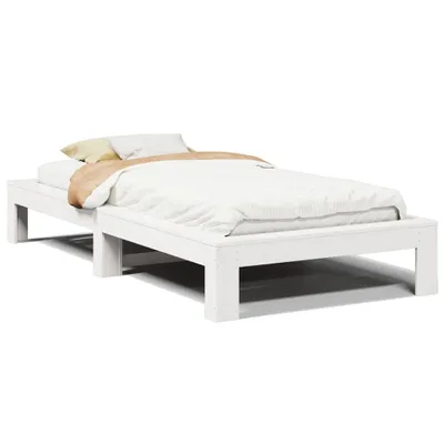 Produktbild von Massivholzbett ohne Matratze Weiß 75x190 cm Kiefernholz