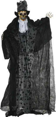 Zdjęcie produktu dla Dekoracja na Halloween Outsunny Ponury Żniwiarz na zewnątrz 183 cm Animowany Ponury Żniwiarz na Halloween ze świecącymi oczami Straszny dźwięk Szkielet Horror Dekoracja na Halloween na drzwi, przyjęcie ogrodowe, nawiedzony dom