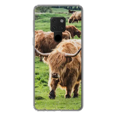 Produktbild von MuchoWow® Handyhülle Schutzhülle Hülle für Huawei P40 Lite Schottische Highlander - Tiere - Gras Silikon Softcase Handy Hülle - Handy