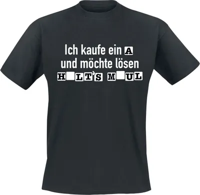Produktbild von Sprüche T-Shirt Herren Ich kaufe ein A und möchte lösen schwarz XXL