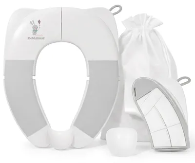 Immagine prodotto di Riduttore WC pieghevole bambini - Antiscivolo - Coniglio - Seggiolino WC portatile da viaggio