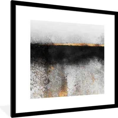 Produktbild von MuchoWow® Gerahmtes Poster Gold - Abstrakt - Luxus 40x40 cm - Poster mit Schwarzem Bilderrahmen Wandposter Rahmen Foto Bilder - Poster - Plakat im Rahmen