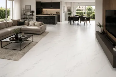 Produktbild von Check One CLICK-VINYL Fargo Marble 3578 Matt Fliese XL 830x470 mm – SPC Vinylboden Marmoroptik, Wasserfest, Fußbodenheizung geeignet -1m²