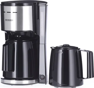 Produktbild von Severin KA 9308, Filterkaffeemaschine, 1 l, Gemahlener Kaffee, 1000 W, Schwarz, Stahl