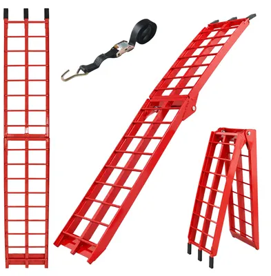 Produktbild von TRUTZHOLM 1x Auffahrrampe klappbar 180 cm Traglast 340 kg Alu rot Riffelstab Verladerampe