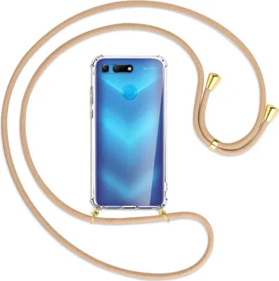 Produktbild von Handykette Backcover-Schutzhülle mit Band (Metall goldfarben) für Honor View 20 / V20 - beige