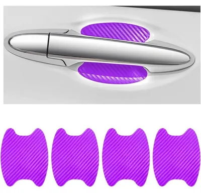 Productafbeelding van 4 stuks beschermfolie voor autodeuren, carbonlook, paars, krasbestendig