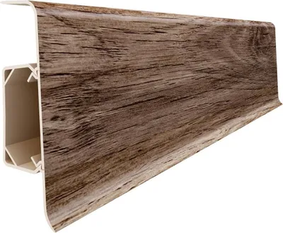 Obrázek produktu pro VILO Soklová lišta ESQUERO – soklová lišta s kabelovým kanálem – voděodolná a nárazuvzdorná – délka 2,5 m – pro laminát, vinyl a dlažbu – dub Terramo 633