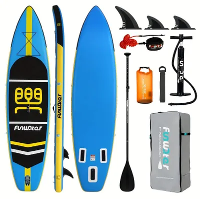 Produktbild von Stand-Up-Paddleboard - SUP-Board - Paddelbrett - Aufblasbares Board - SUP-Surfbrett - PVC-Material - Blau