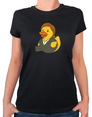 Produktbild von Huuraa Damen T-Shirt Quietscheente Chefin Comic Gummiente S Black Bio Baumwolle Fairtrade Damenshirt Geschenkidee