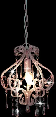 Immagine prodotto di Lampadario con Perle Rosa Rotondo E14