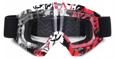 Produktbild von FTM-006 Motorradbrille Schwarz/Weiß/Rot