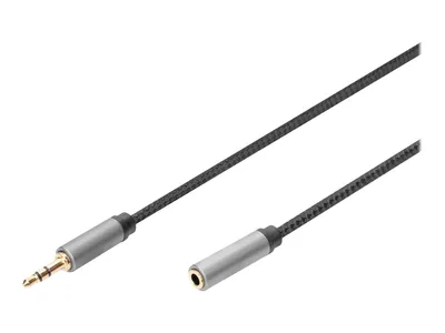Image de DIGITUS Audio Verlängerungskabel 3,5mm Klinke Buchse Nylon1m