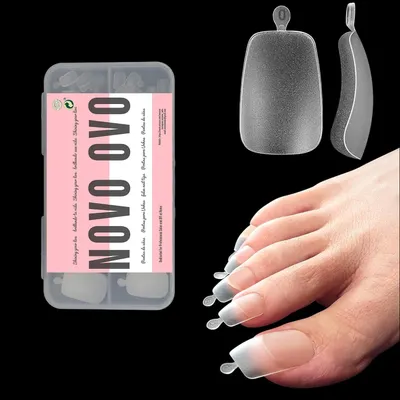Produktbild von Künstliche Zehennägel zum Aufkleben, 120 Stück, Soft Gel Full Cover, 12 Größen, Klar
