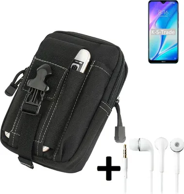 Produktbild von K-S-Trade Gürteltache + Kopfhörer kompatibel mit Xiaomi Redmi 9A Gürtel Tasche Holster Schutz Hülle Handy Hülle  schwarz inkl. Extrafächer