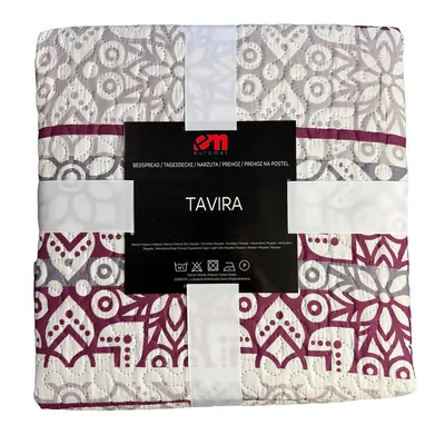 Produktbild von Tagesdecke Zweiseitige Bettüberwurf Allzweckdecke Steppdecke TAVIRA Sofa Bett Decken XXL Rot Weinrot Grau (3 TLG Set) 180x220cm + 2 Kissenbezüge 40x40 cm
