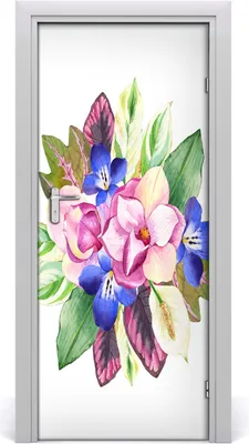 Produktbild von Tulup Türaufkleber 85x205 cm Dekorative Aufkleber Selbstklebend Wasserdichte Tapete Abnehmbar Schlafzimmer Wohnzimmer Wohnkultur - Blumenstrauß