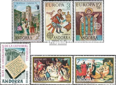 Produktbild von Briefmarken Andorra - Spanische Post 1975 Mi 95-100 (kompl.Ausg.) Jahrgang 1975 komplett postfrisch Briefmarkenausstellung
