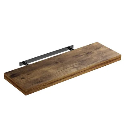 Image de CASARIA® Étagère murale flottante chêne foncé 70 cm MDF robuste effet flottant support de fixation inclus étagère bois