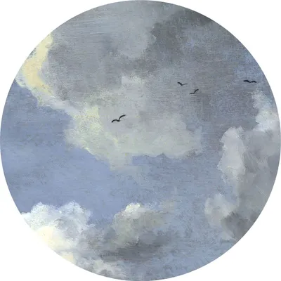 Produktbild von Sanders & Sanders selbstklebende runde Tapete Wolken Graublau Ø 125 cm