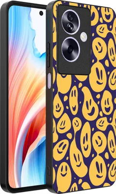 Produktbild von Smartphonica Handytasche geeignet für Oppo A2 - Oppo A79 mit Smiley Druck - TPU zurück Abdeckung Fall Emoji Design - lila gelb