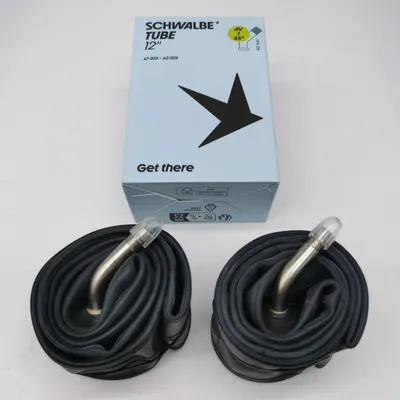 Produktbild von 2x Schwalbe Schlauch Nr.1 | 12 Zoll | 12 1/2 x 2 1/4 | 47/62-203 |  AV45° abgewinkelt Kinderwagen Kinder Fahrrad Roller Buggy