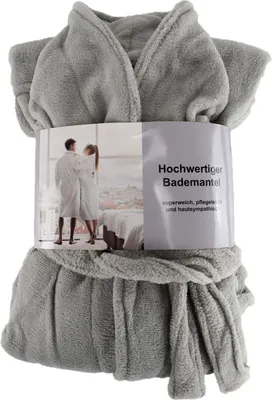 Produktbild von Hochwertiger Bademantel mit weicher Struktur in Grau S - XL