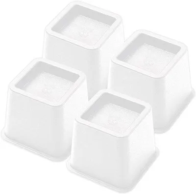 Obrázek produktu pro JustValue podnožky pod nábytek – sada 4 ks – zvýšení o 8 cm – max. 600 kg – bílé