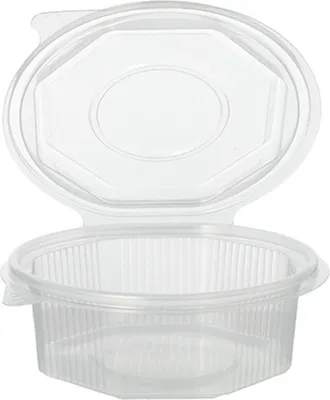 Produktbild von Starpak 50 Verpackungsbecher mit Klappdeckeln, PP 8-eckig 375 ml 4,2 cm x 11 cm x 11 cm transparent | Packung (50 Stück)