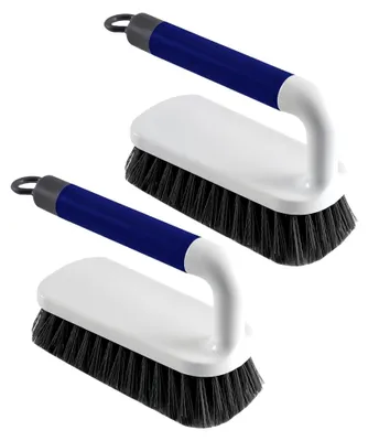 Produktbild von Reinigungsbürsten-Set, Scheuerbürsten mit Griff, für Dusche, Badezimmer, Teppich, Küche und Badewanne, 2 Stück (Blau)