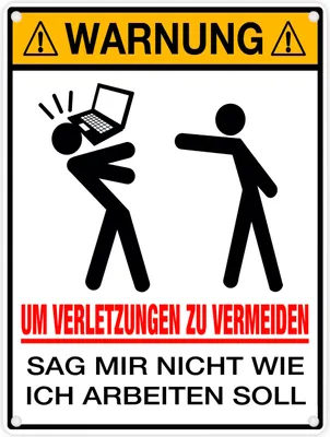 Produktbild von Metallschild in 15x20 cm Warnung am Arbeitsplatz für Arbeitnehmer Geschenk für