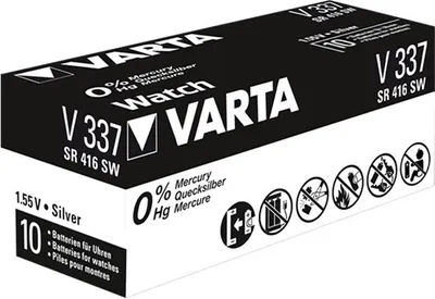 Produktbild von Varta 00337101111, Einwegbatterie, Siler-Oxid (S), 1,55 V, 1 Stück(e), 8 mAh, Metallisch