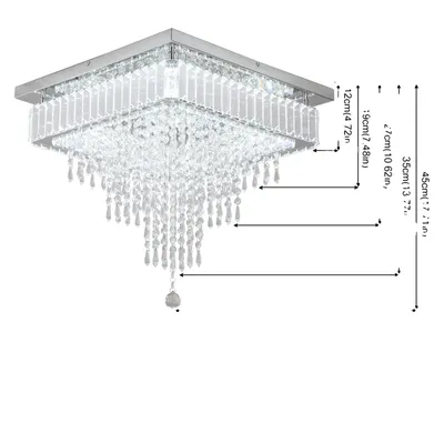 Image de Lampe à suspendre, design cristal, éclairage LED, W 45cm, blanc froid