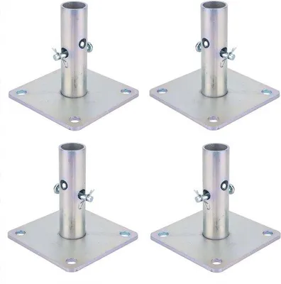 Obrázok produktu pre Kovové podložky – stabilizácia rebríka – zvýšená nosnosť – 5x5 palcov – strieborné
