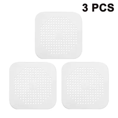 Produktbild von longziming Abflusssieb Haarfänger Silikon für Bad, Dusche, Wanne, Waschbecken & Küche, 14x14cm, Grau & Weiß, 3er oder 4er Set, vertikal montierbar