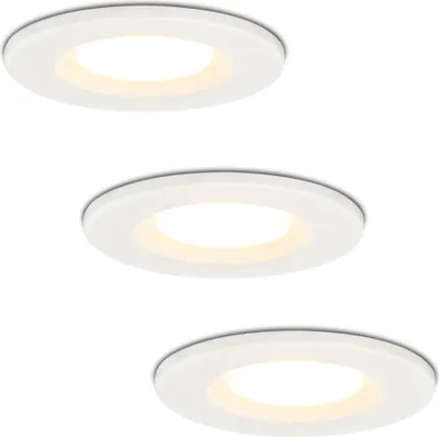 Produktbild von hoftronic LED Einbaustrahler 6W 650lm 2700K IP65 Weiß 3er Set