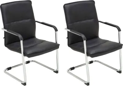 Immagine prodotto di set di 2 sedie per visitatori - Sedie per riunioni - Comfort ergonomico e design elegante | Colore: nero