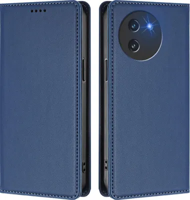 Image de Étui en cuir pour Doogee Note 59 / Note 59 Pro, étui à rabat magnétique en cuirPolyuréthaneavec support, bleu foncé
