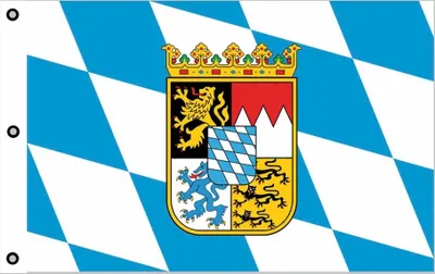 Produktbild von Riesen-Flagge: Bayern mit Wappen 150cm x 250cm