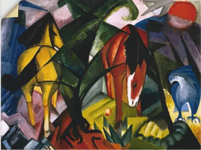 Produktbild von ARTland Wandbild, selbstklebend Pferde und Adler. 1912 Größe: 120x90 cm