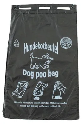 Produktbild von Hundekotbeutel - schwarz bedruckt weiß - abreissbar - 20 x 32 + 3 cm, 2000 Stück