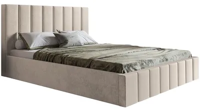 Obrázek produktu pro Čalouněná postel 180x200 Moris – ložnice, úložný prostor, kovový rošt – moderní manželská postel, béžová