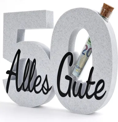 Produktbild von 50. Geburtstag: 3D-gedrucktes Geldgeschenk zum Geburtstag