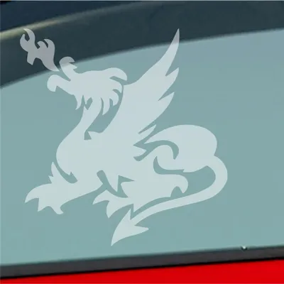 Produktbild von Auto Aufkleber Chinesischer Drache Dragon Fire 10x9,5 cm Milchglas Sticker Heckscheibenaufkleber