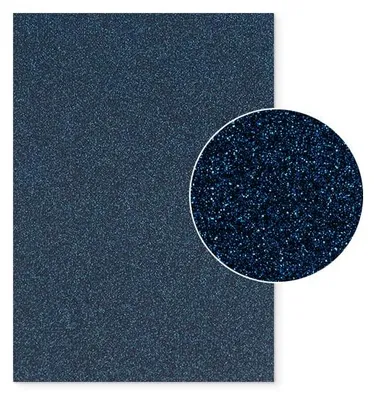 Produktbild von Plottermarie Plotterfolie Mega Glitter für kreative Veredelungen – Plotterfolie für Textildruck, T-Shirts, Baumwolle, Polyester, DIY & Spezialeffekte A4 - 944 Navy