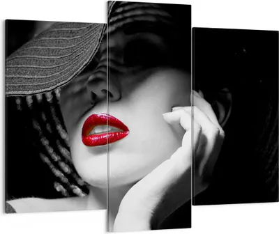 Produktbild von Bild auf Leinwand - Leinwandbild - Frau Gesicht Lippen - 130x100cm - Wand Bild - Wanddeko - Leinwanddruck - Bilder - Kunstdruck - Wanddekoration - Leinwand bilder - Wandkunst - CB130x100-3618