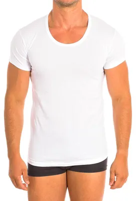 Imagen del producto de Camiseta interior masculina de algodón con mangas cortas, modelo Q1002
